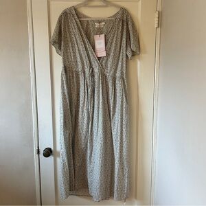 NWT 1X Christy Dawn Creme Strawberry Dawn Dress
